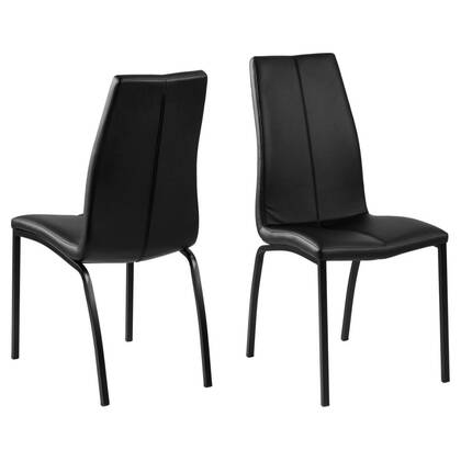 Giga Living - Eetkamerstoel - Zwart - PU Leer - 57x44x95cm - Askra - Set van 4