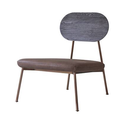 Tikamoon - Yutapi - Lage fauteuil Mohawk choco in massief eiken