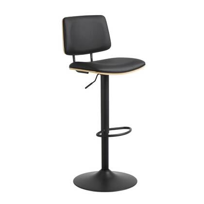 Giga Living - Barkruk - Zwart PU leer - Zithoogte 85cm - Muris