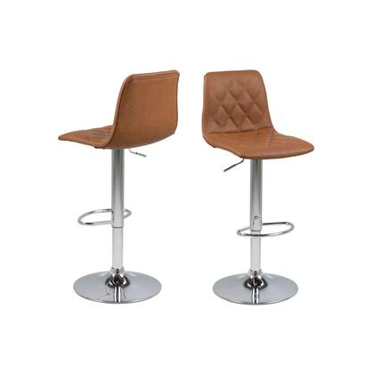 Giga Living - Barkruk - Bruin PU leer - Zithoogte 82cm - Framsta