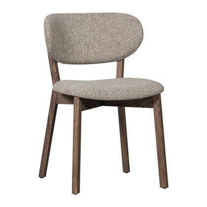 WOOOD Udar Eetkamerstoel - Donker Eiken Grijs, Beige