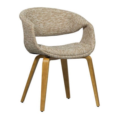 WOOOD Yossi Eetkamerstoel Naturel Eiken - Zand Beige