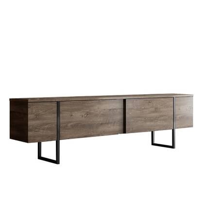 Calicosy - TV-Meubel met 2 deuren LUXE - B180 cm - Walnootlook | Zwart Bruin