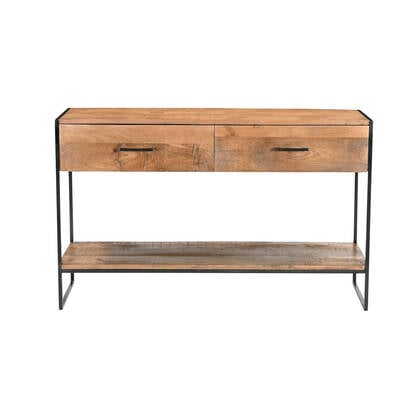 Livingfurn - Wandtafel - Elin 120cm - Bruin, Zwart