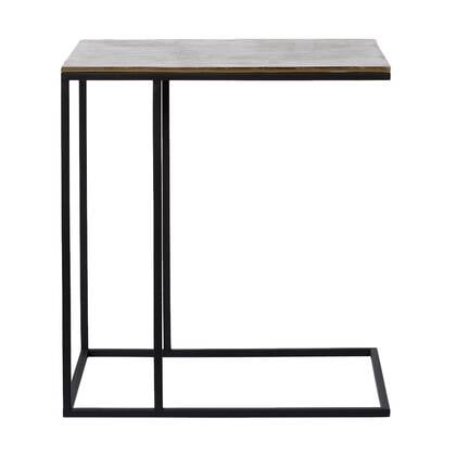 Atmooz Bijzettafel Vanger Brons - Metaal Vierkant - Zwart - 50x35cm