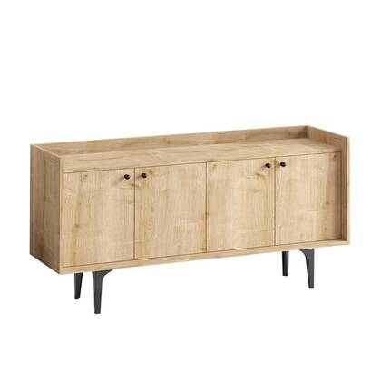 Calicosy - Dressoir met 4 deuren NAVI - B150 cm - Eikenlook Bruin