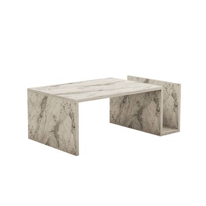 Calicosy - Salontafel MEMO - B86,8 cm - Marmereffect Wit