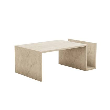 Calicosy - Salontafel MEMO - B86,8 cm - Travertijneffect Beige
