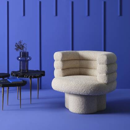 Signature - Draaibare Fauteuil in beige stof - LUKE - B82 cm Groen