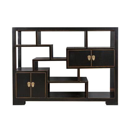Fine Asianliving Chinese Boekenkast Open Kast Onyx Zwart