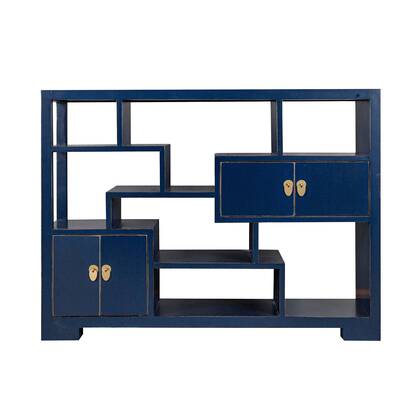 Fine Asianliving Chinese Boekenkast Open Kast Blauw