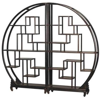 Fine Asianliving Chinese Boekenkast Rond Open Display Zwart