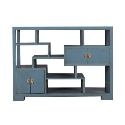 Fine Asianliving Chinese Boekenkast Open Kast Arctic Multicolor