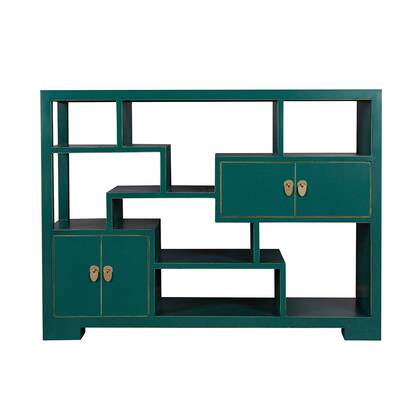 Fine Asianliving Chinese Boekenkast Open Kast Teal - Blauw