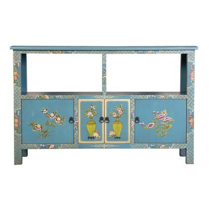 Fine Asianliving Chinees Dressoir Blauw Multicolor
