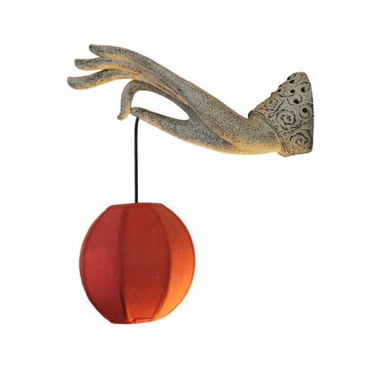 Fine Asianliving Chinese Wandlamp Buddha Hand Multicolor
