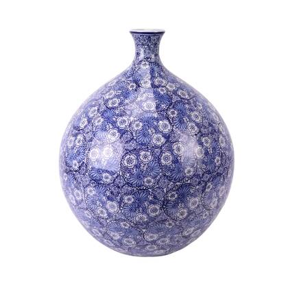 Fine Asianliving Chinese Vaas Porselein Blauw Multicolor