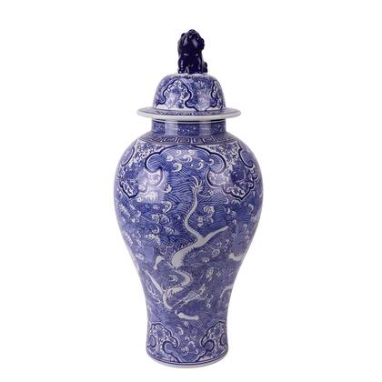 Fine Asianliving Chinese Gemberpot Porselein Blauw Multicolor