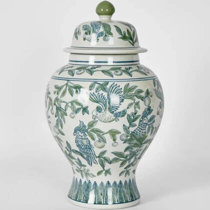 Fine Asianliving Chinese Gemberpot Porselein Blauw Multicolor