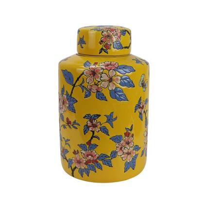 Fine Asianliving Chinese Gemberpot Porselein Geel Multicolor