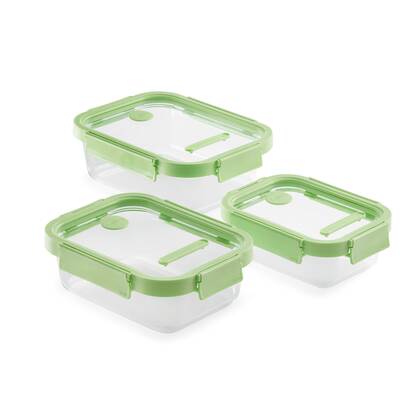 Vershouddoos Glas Rechthoek, set van 3 - Green Groen