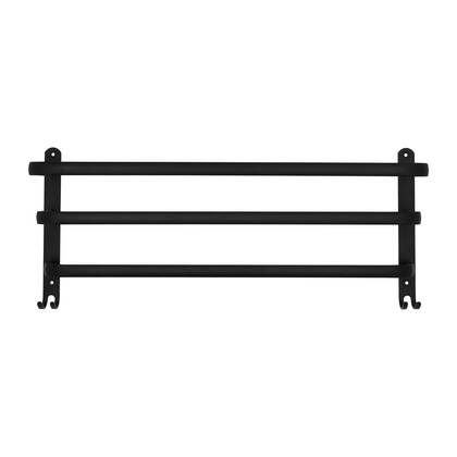 QUVIO Handdoekenrek wand met 3 stangen - 60 cm - RVS - Zwart