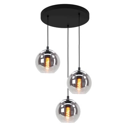 EGLO Ariscani Hanglamp - Ø 42,5 cm - rookglas - 3 lichts - Zwart