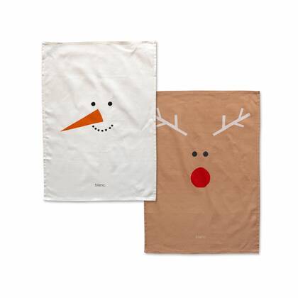 Snow mates Keukenhanddoek 2 stuks 70x50 cm Xmas, Veelkleurig, 100% katoen, de kwaliteit van 200 Gr x m2 Multicolor