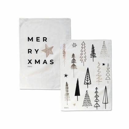 Copse Keukenhanddoek 2 stuks 70x50 cm Xmas, Veelkleurig, 100% katoen, de kwaliteit van 200 Gr x m2 Multicolor
