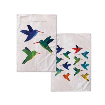 Colibri Keukenhanddoek 2 stuks 70x50 cm Happyfriday, Veelkleurig, 100% katoen, de kwaliteit van 200 Gr x m2 Multicolor