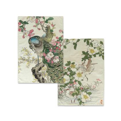 Japonais Keukenhanddoek 2 stuks 70x50 cm Happyfriday, Veelkleurig, 100% katoen, de kwaliteit van 200 Gr x m2 Multicolor