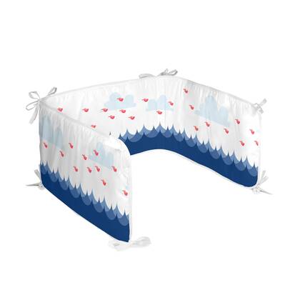 Whale Wiegwieg 210x40 cm Moshi Moshi, Veelkleurig, 100% katoen, de kwaliteit van 150 hilos Multicolor