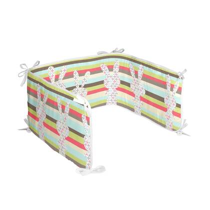 Rabbit family Wiegwieg 210x40 cm Moshi Moshi, Veelkleurig, 100% katoen, de kwaliteit van 150 hilos Multicolor