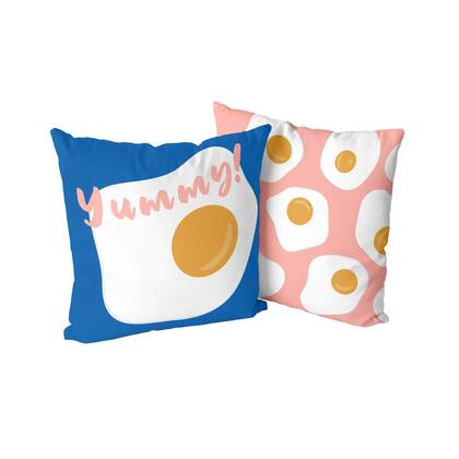 Yummy Decoratieve kussen 50x50 cm (Set van 2) Aware, Veelkleurig, 100% katoen, de kwaliteit van 200 Gr x m2 Multicolor