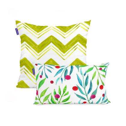 Happy Friday Set van 2 kussenhoezen Confetti Multicolor