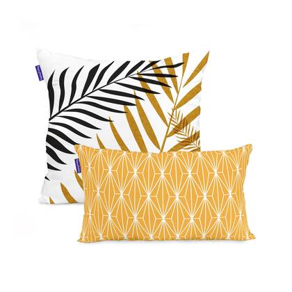 Blanc Set van 2 kussenhoezen Foliage Multicolor