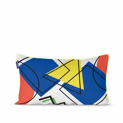 Memphis Decoratieve kussen 50x30 cm Happyfriday, Veelkleurig, 100% katoen, de kwaliteit van 200 Gr x m2 Multicolor