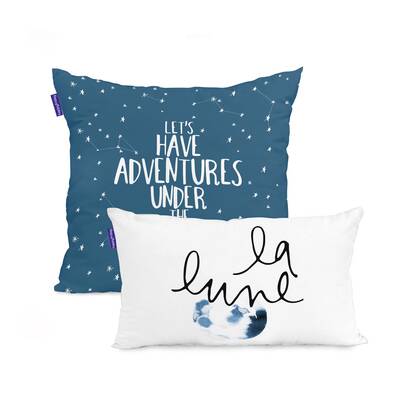 Blanc Set van 2 kussenhoezen Constellation Multicolor