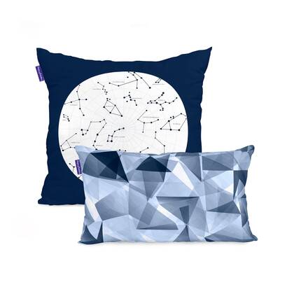 Blanc Set van 2 kussenhoezen Cosmos Multicolor