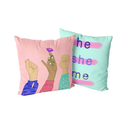 Me Decoratieve kussen 50x50 cm (Set van 2) Aware, Veelkleurig, 100% katoen, de kwaliteit van 200 Gr x m2 Multicolor