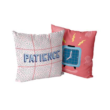 Patience Decoratieve kussen 50x50 cm (Set van 2) Aware, Veelkleurig, 100% katoen, de kwaliteit van 200 Gr x m2 Multicolor