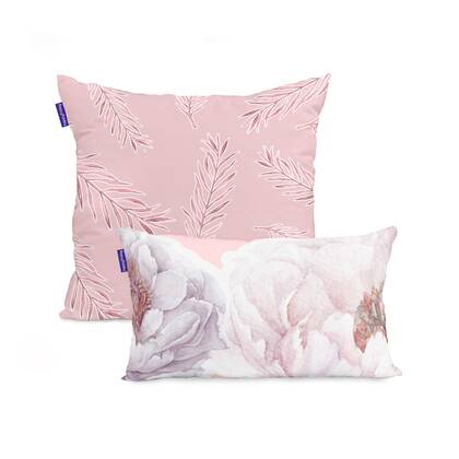 Happy Friday Set van 2 kussenhoezen Soft Bouquet Multicolor