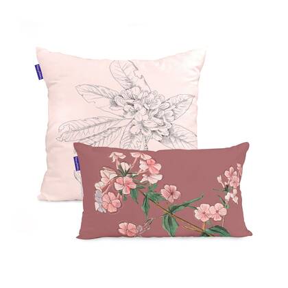 Happy Friday Set van 2 kussenhoezen Blooming Multicolor