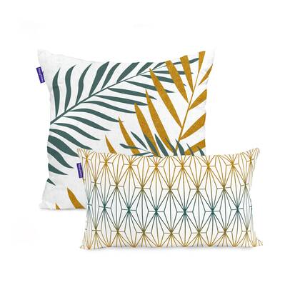 Blanc Set van 2 kussenhoezen Foliage Mint Multicolor
