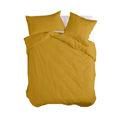 Basic Dekbedovertrek Basic Geel