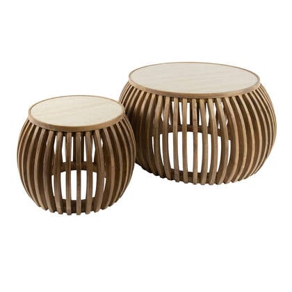 Fraaai Bruce salontafel set van 2 curve - zand