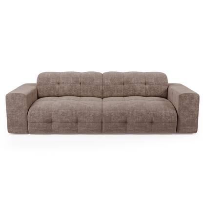 4-zitsbank in reliëfffluweel Taupe