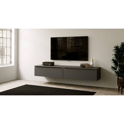 Artego Design Levana Grafiet 240 cm TV Wandmeubel Antraciet