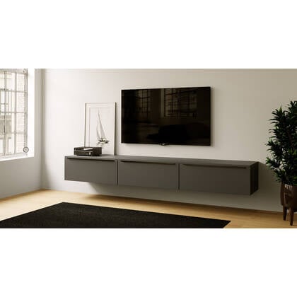 Artego Design Levana Grafiet 270 cm TV Wandmeubel Antraciet