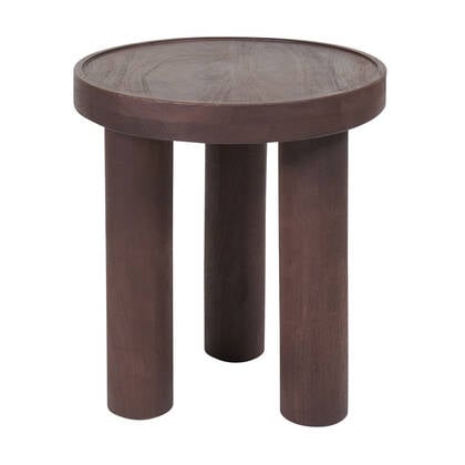 Home67 - Bijzettafel Tias ø42 cm - Espresso Mangohout Bruin